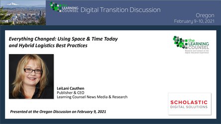 Oregon - Everything Changed: “Using Space & Time Today and Hybrid Logistics Best Practices”