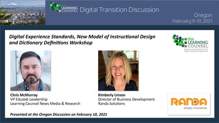 Oregon - Digital Experience Standards, New Model of Instructional Design and Dictionary Definitions Workshop