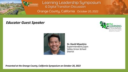 Dr. David Miyashiro, Superintendent at Cajon Valley Union School District